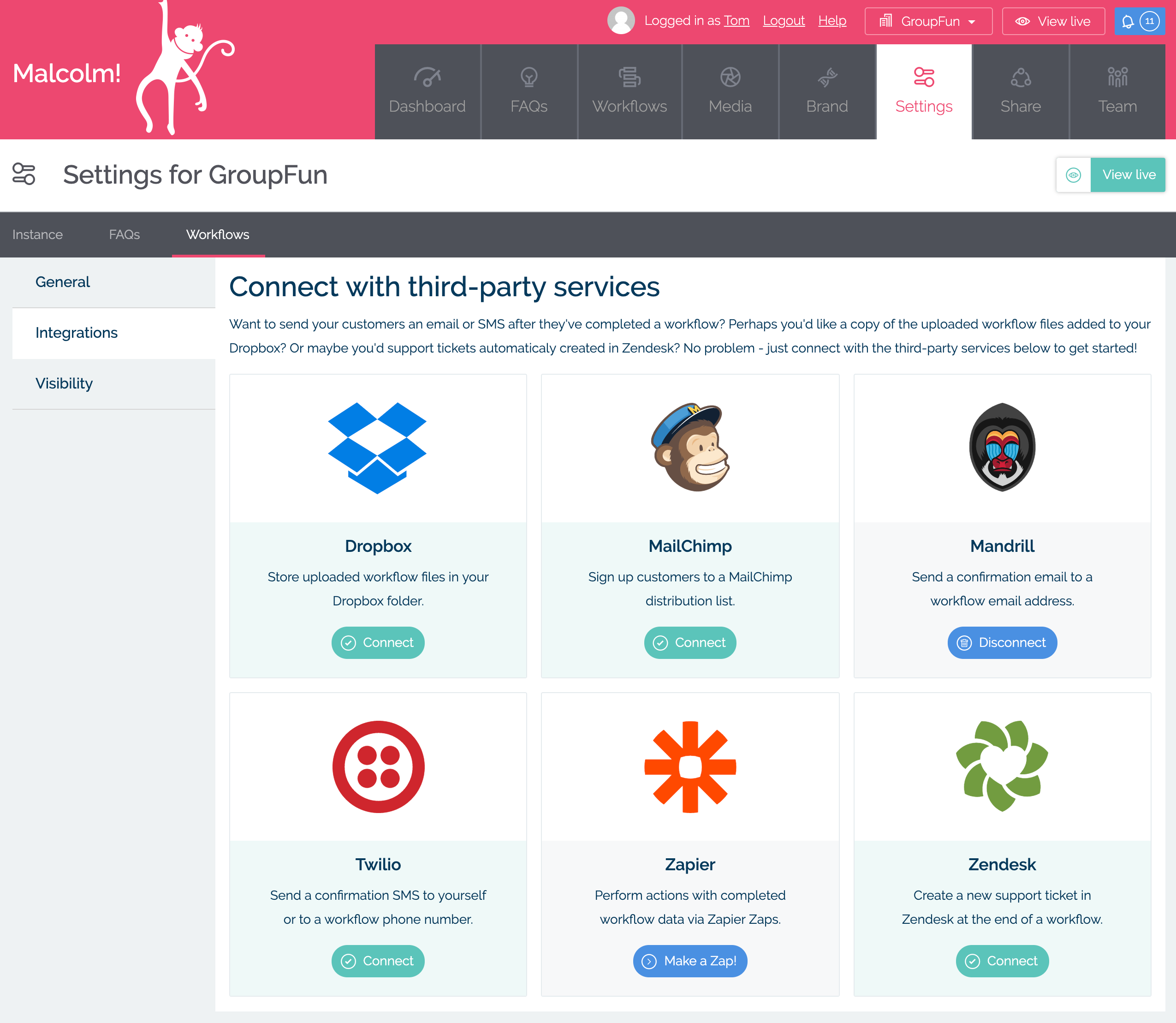 Zapier in Malcolm! Integrations