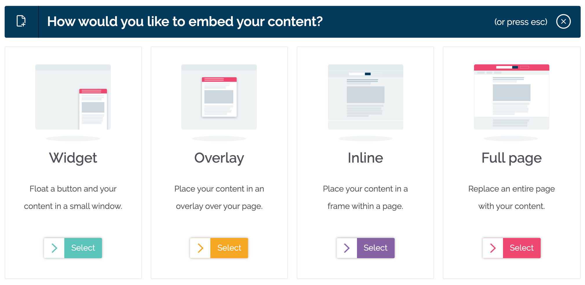 Choose your embed type in MyMalcolm