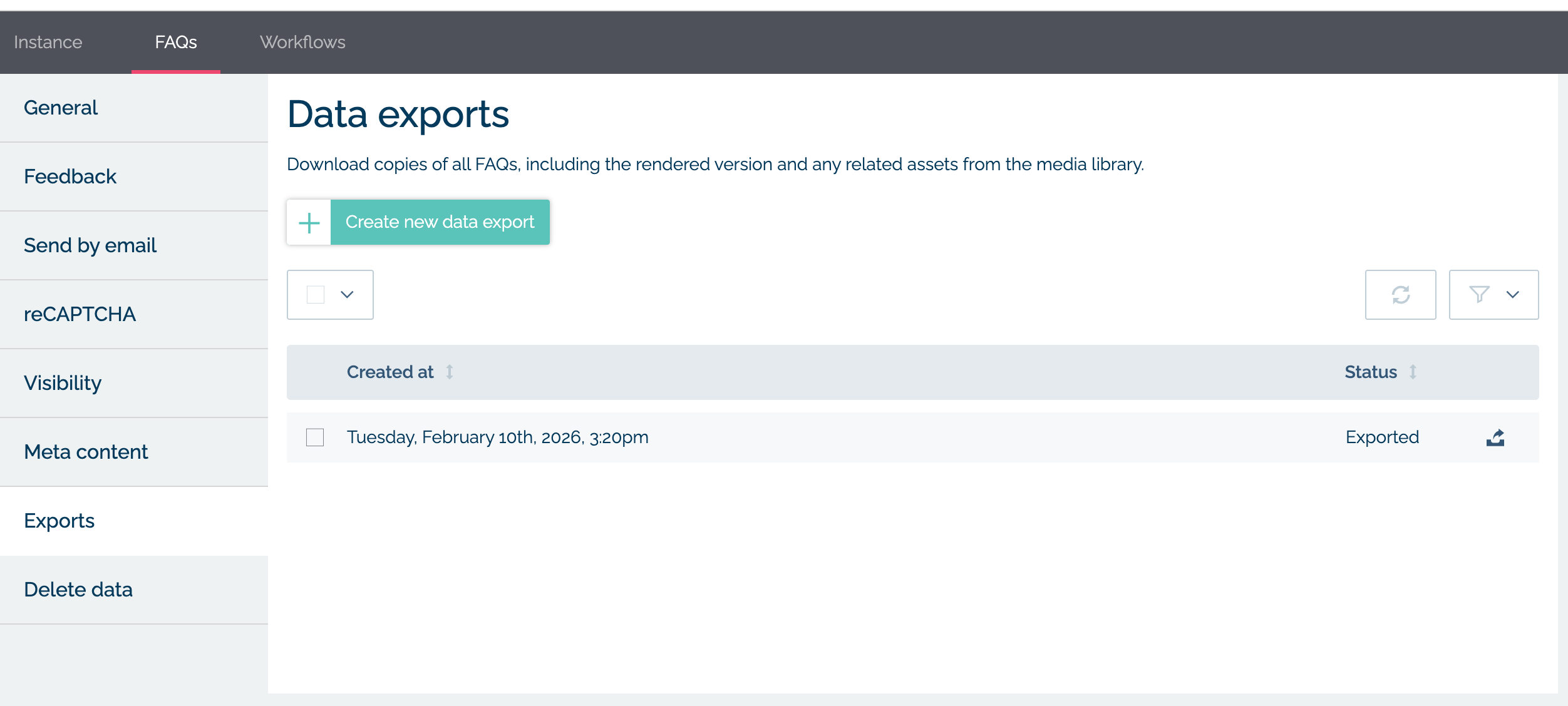 Exporting all FAQs/Articles in MyMalcolm