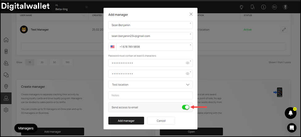 send-access-to email