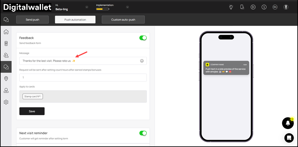 push-automation-message