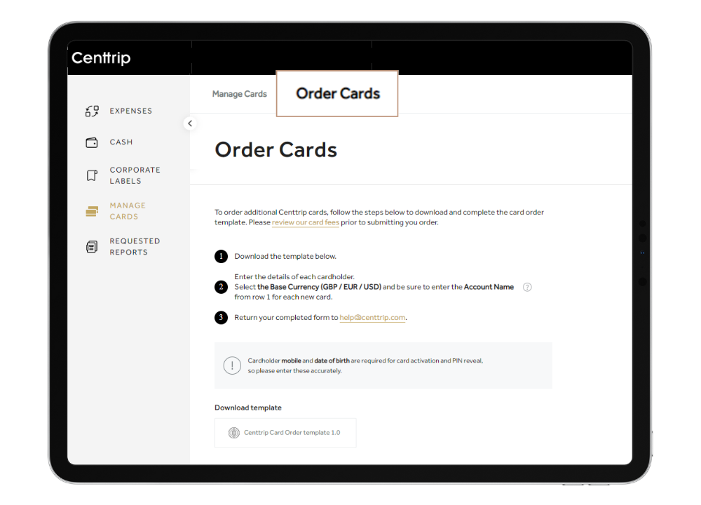 Order Cards