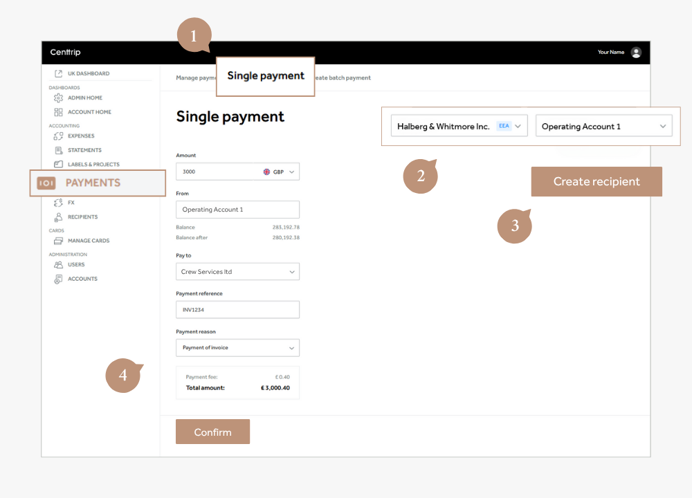 Global FAQs - single payment