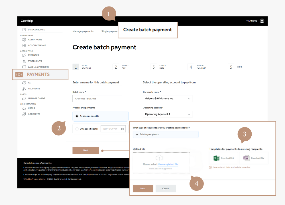 Global FAQs - batch payment