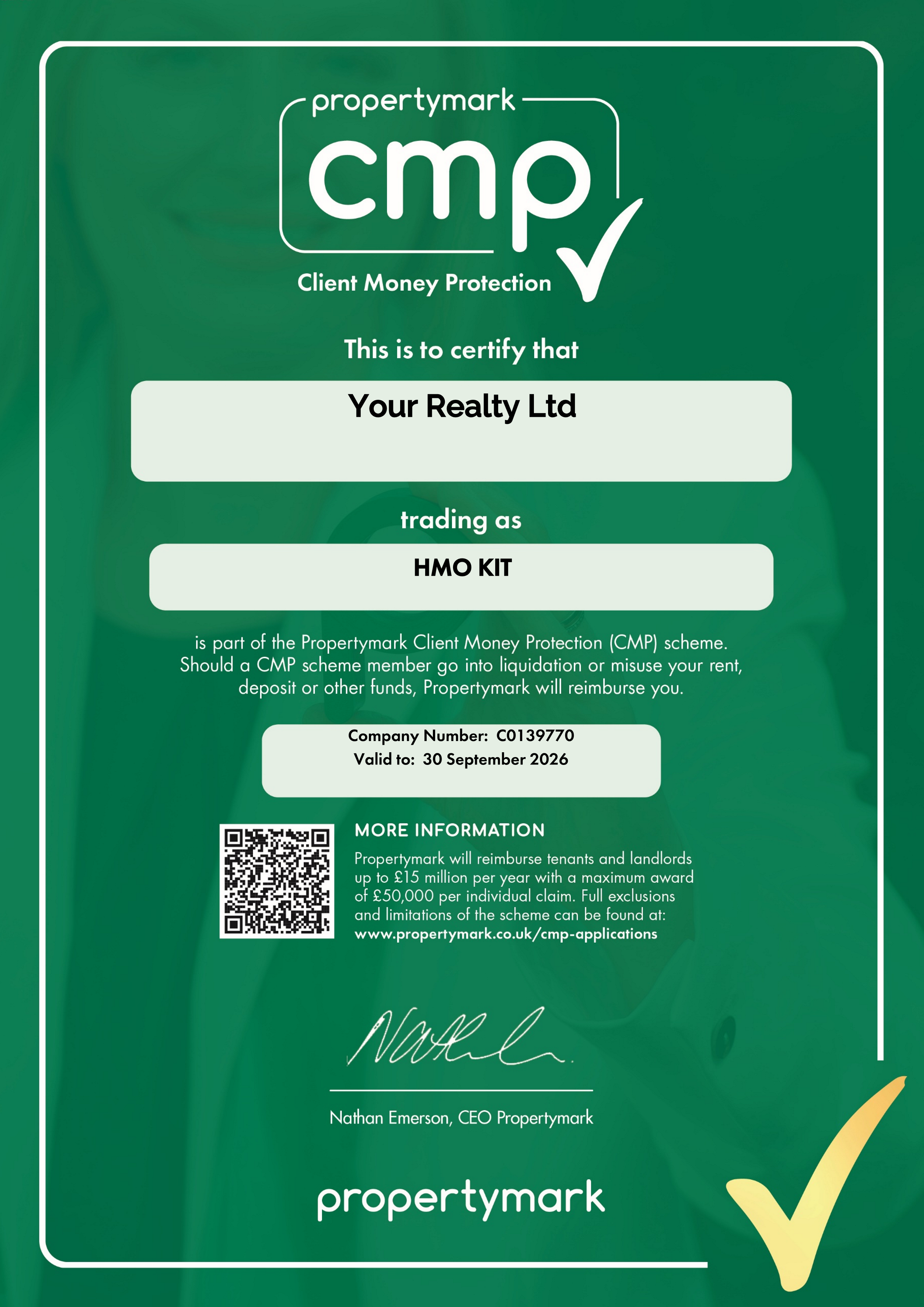 Your Realty Ltd- CMP Ceritificate - C0139770