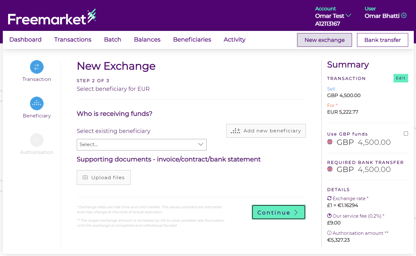 Creating a new exchange instruction