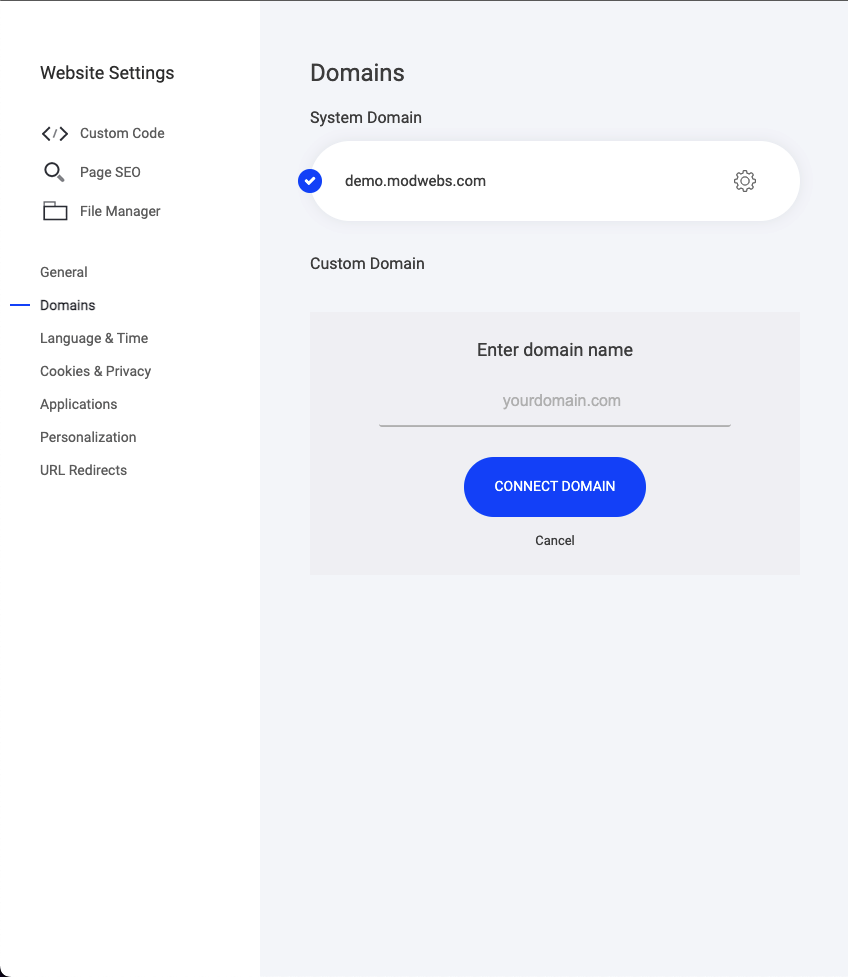 Step 2 modwebs_domain