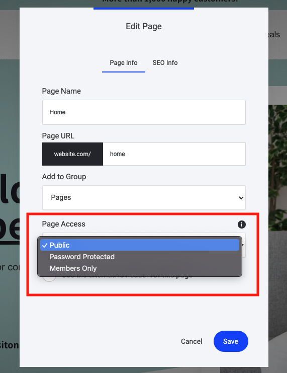 Step 2 modwebs_Page Restrictions2