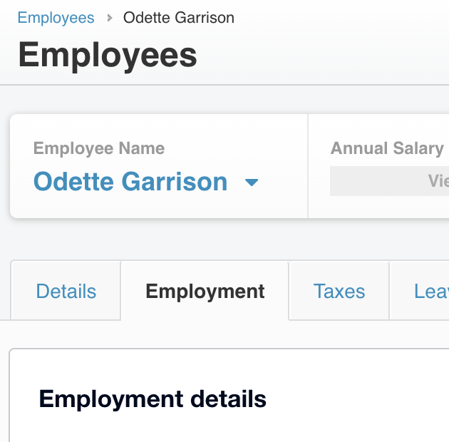 Employment Tab