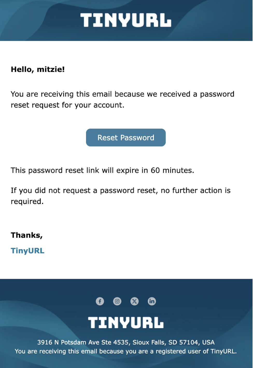 Reset Password Email Sample Reset Password Email