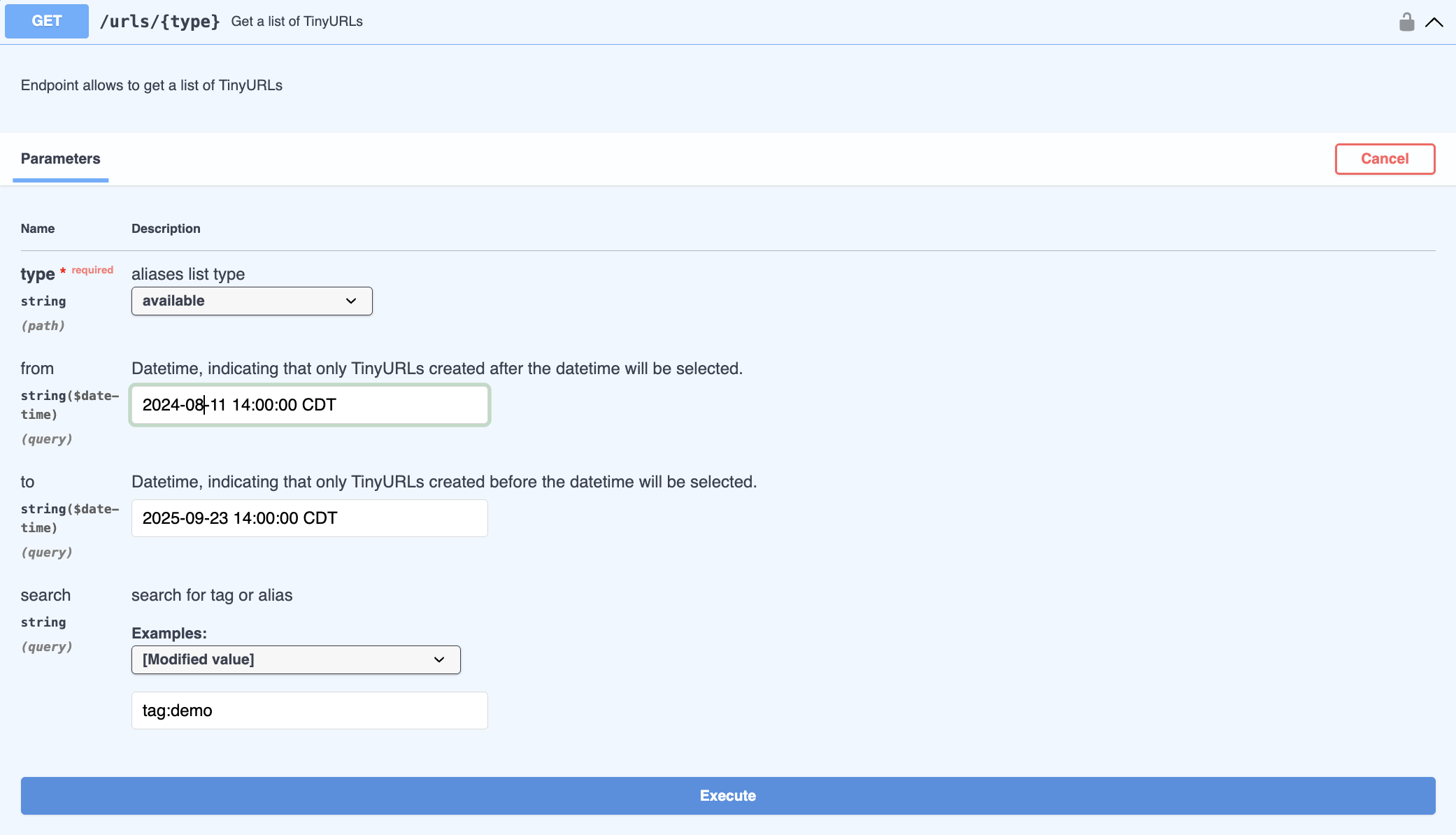 TinyURL Open API - geturls