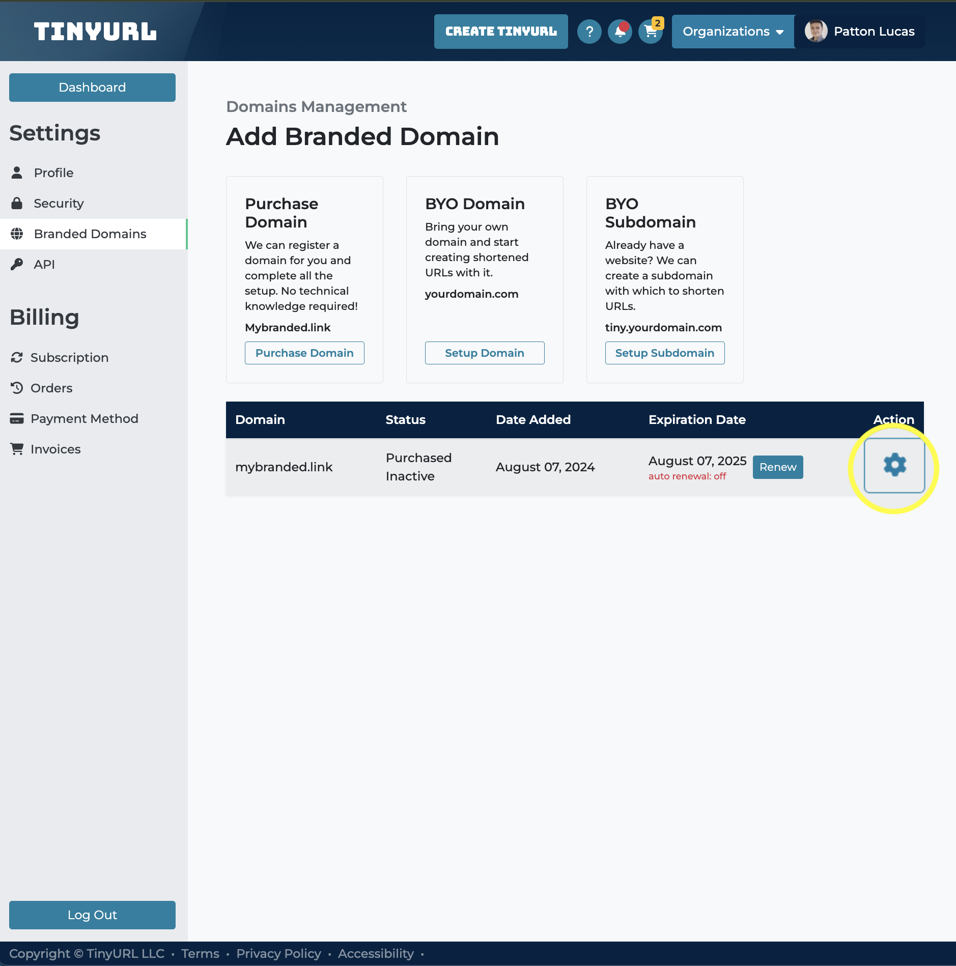 Settings - Domains Management Gear ICON.png