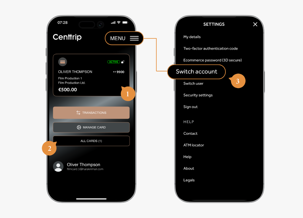 Global App - Switch cardaccount (2)