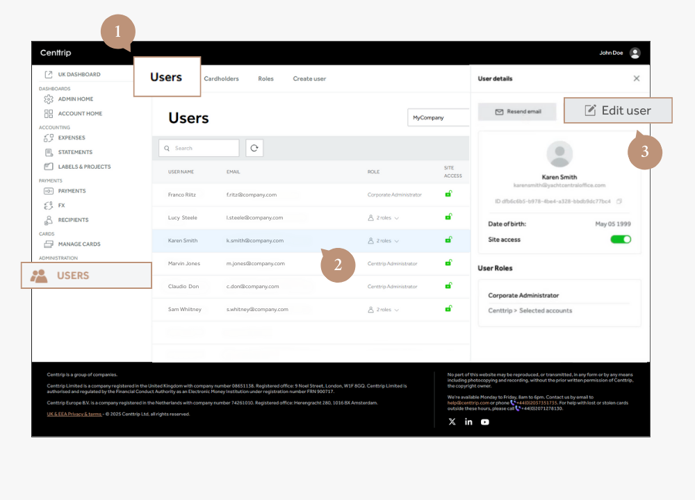 Global FAQs - Update user 1