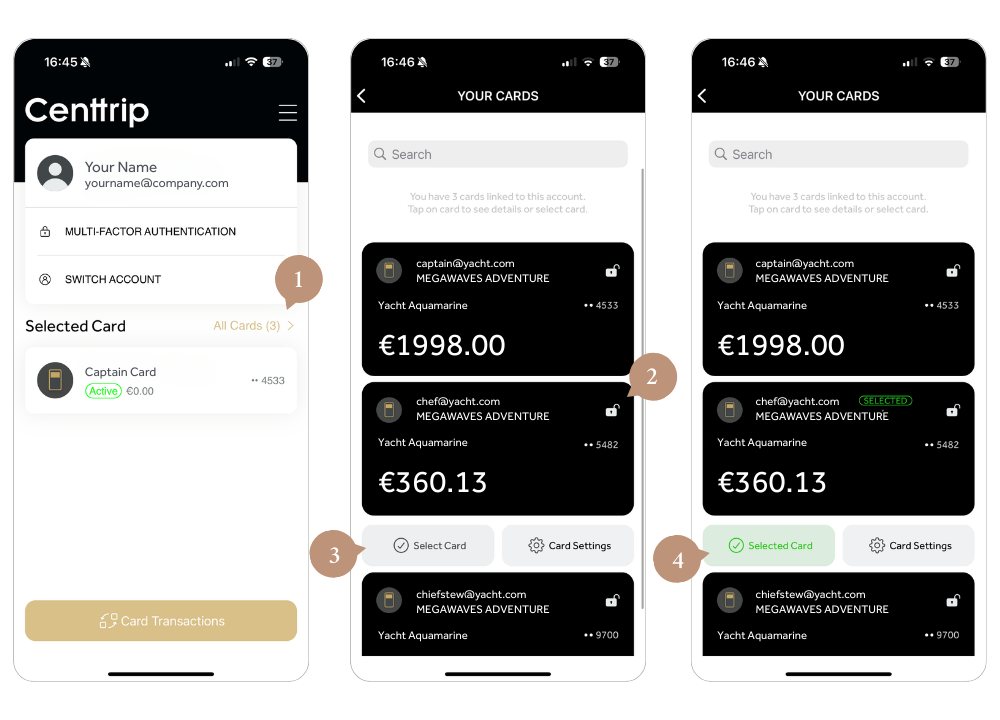 switch cards -app