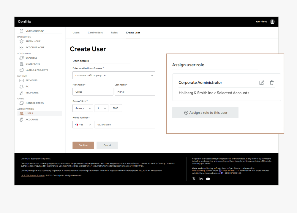 Global FAQs - Create user 3