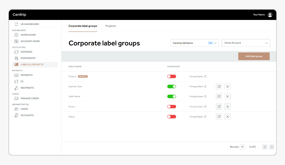 Gobal - corporate labels