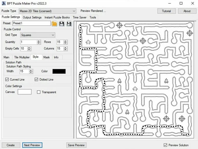 Mazes 2D Style Settings