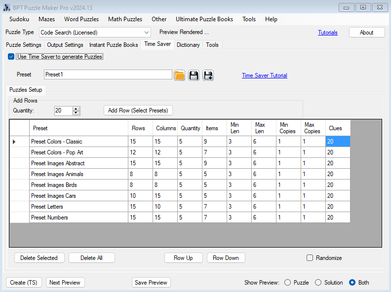 Code Search TS - Table Options V2