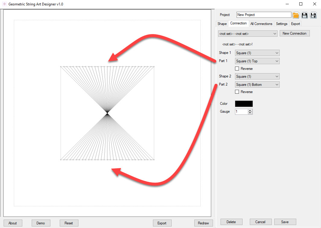 String Art Designer - Connection Segments