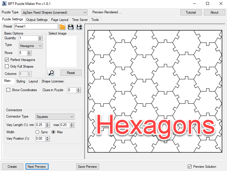 How can I create Hexagon JigSaw - BookPublisherTools FAQ