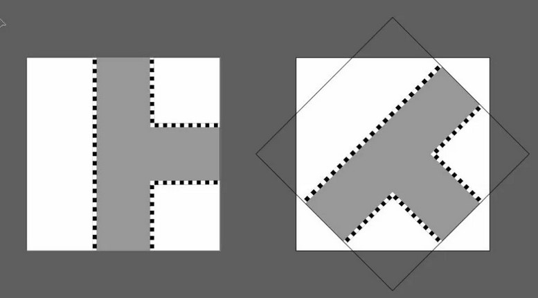 Create Isometric Tiles Step 1 Copy and Rotate a Square Tile