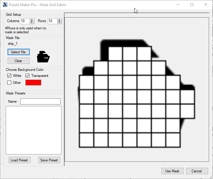 Word Search mask selected