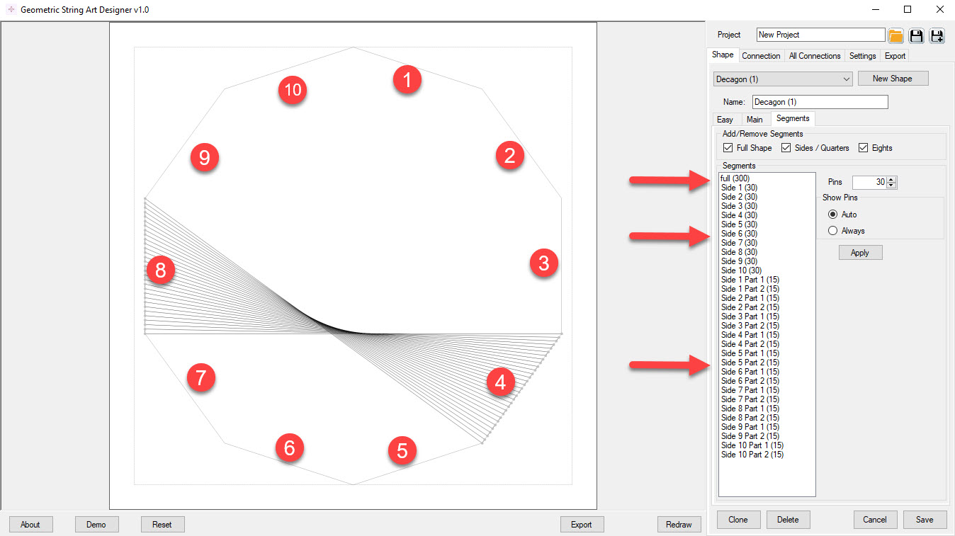 String Art Designer Polygon Segments