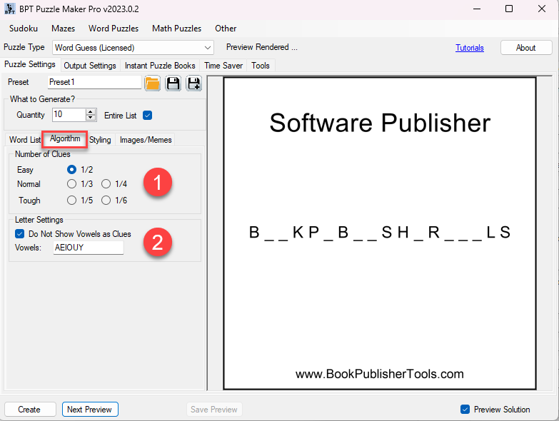 Word Guess Algorithm