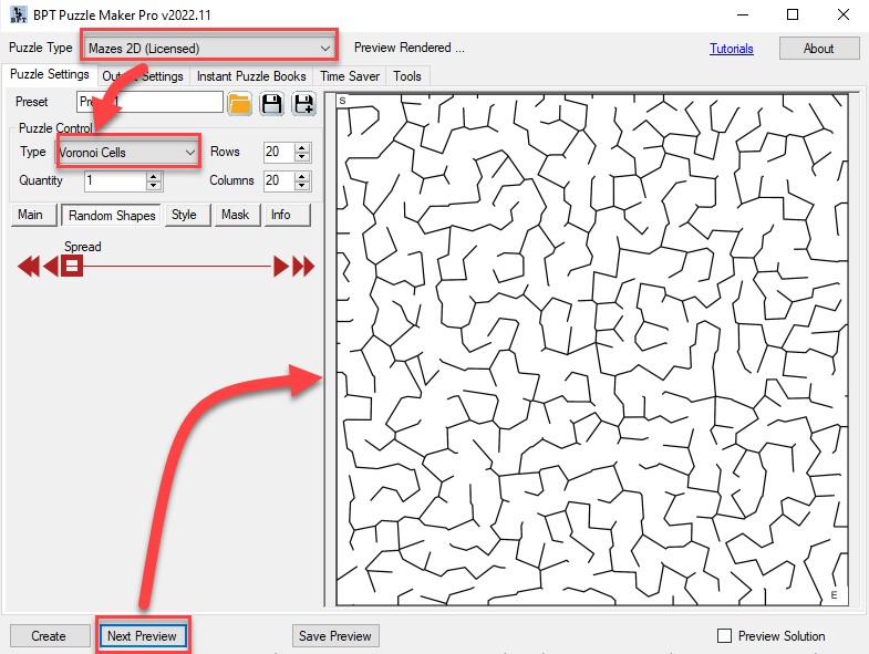 Voronoi Maze - Even Spread Screenshot