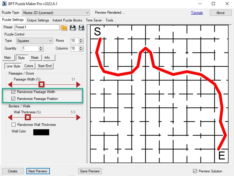 Mazes 2D - Styling - Passage Random