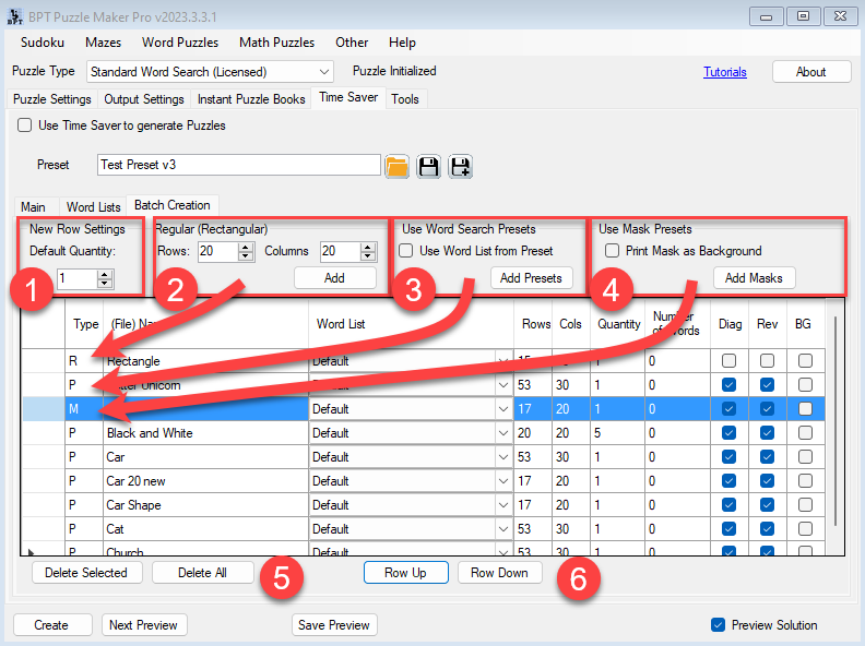 Word Search TS2 - Batch Creation