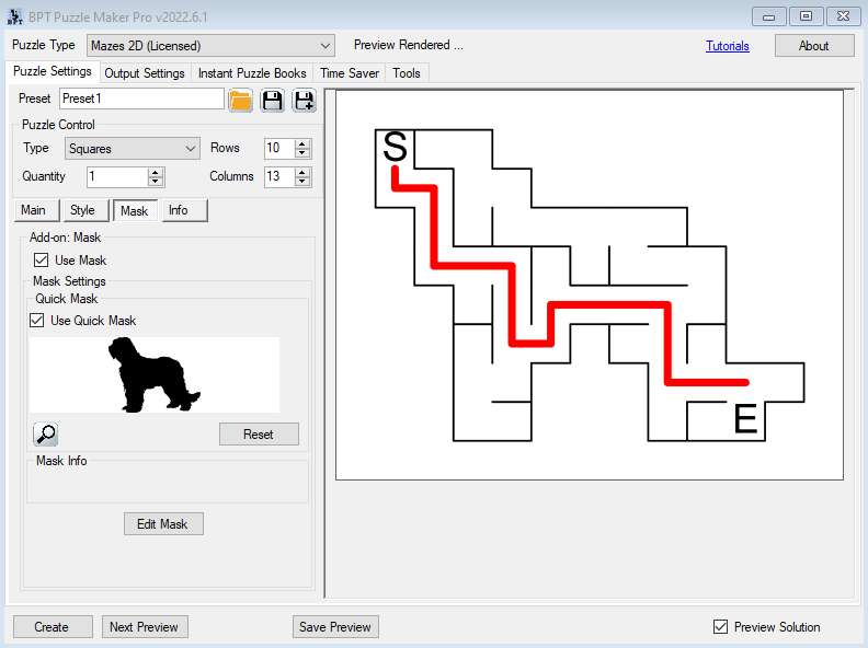 Mazes 2D Squares - Mask Underwhelming Result