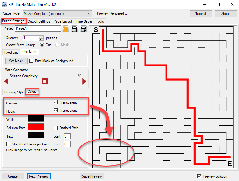 Creating a transparent background for your maze.