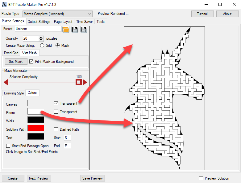 Create a solid floor color for your shaped maze