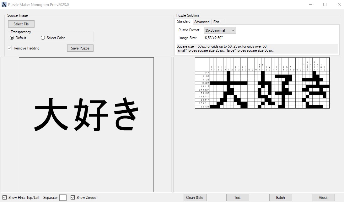 Japanese font Puzzle maker nonogram