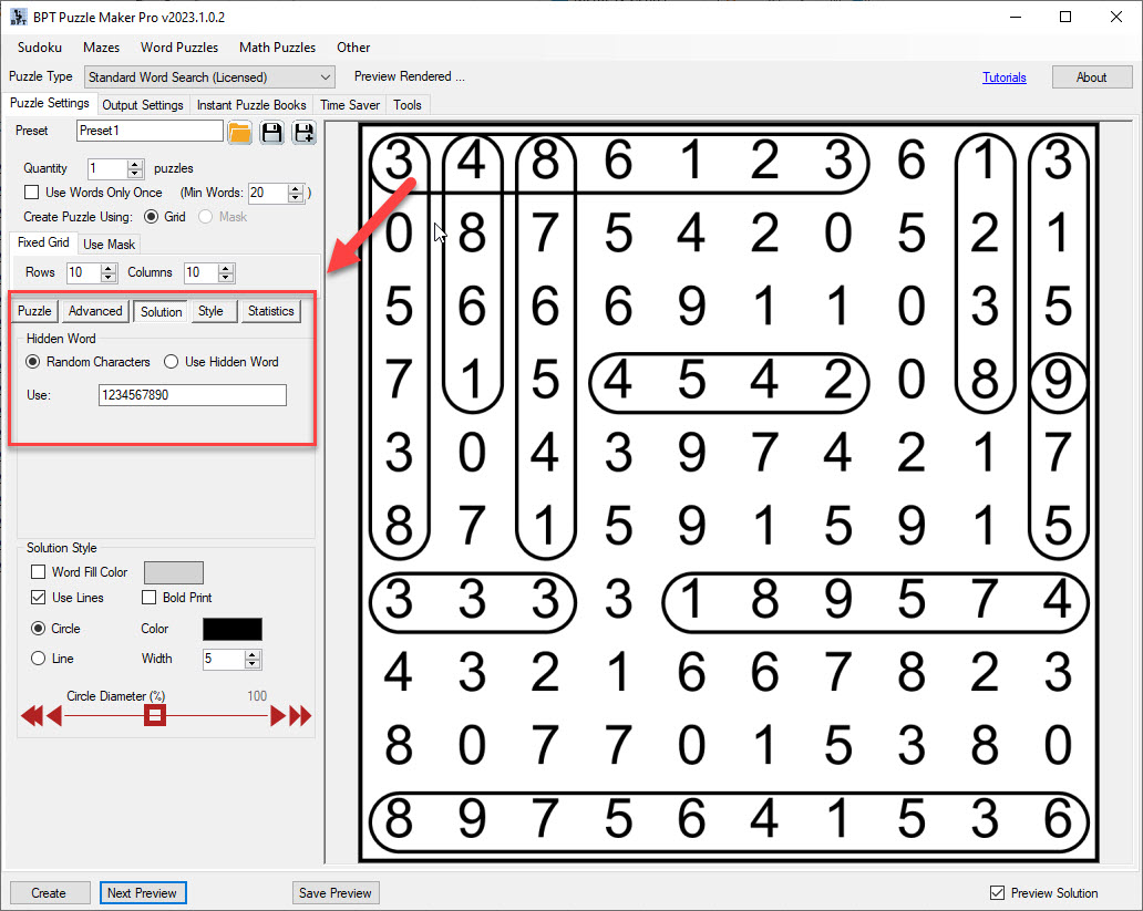 Word Search with Numbers 2