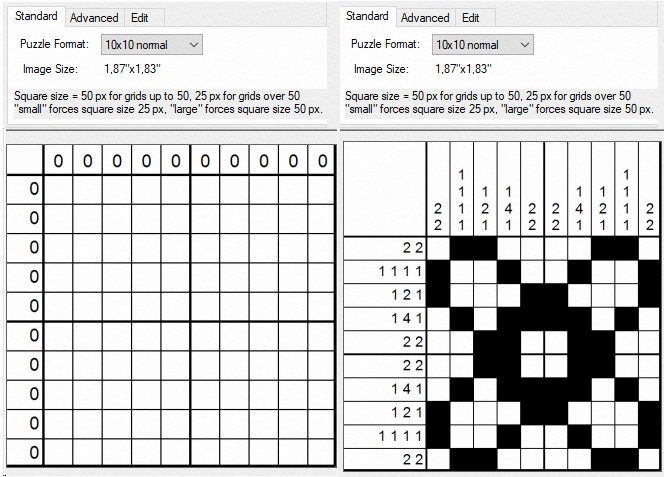 Nonogram creating a puzzle from scratch