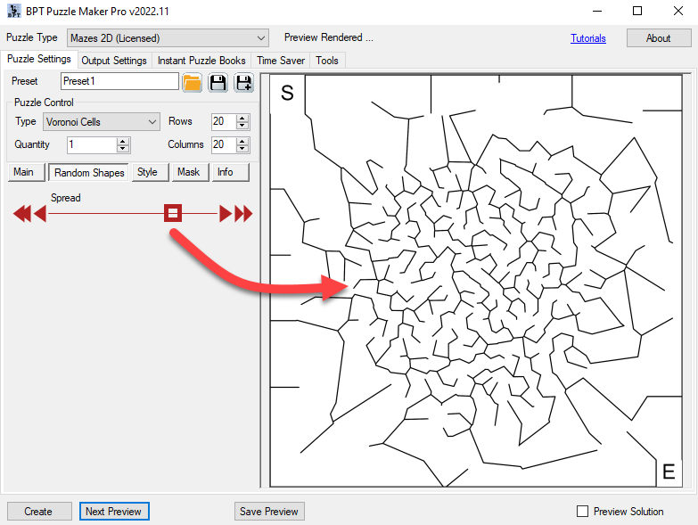 Voronoi Maze - Centered Spread Screenshot