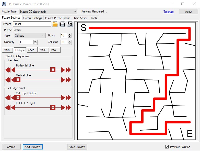 Mazes 2D Oblique - Slant