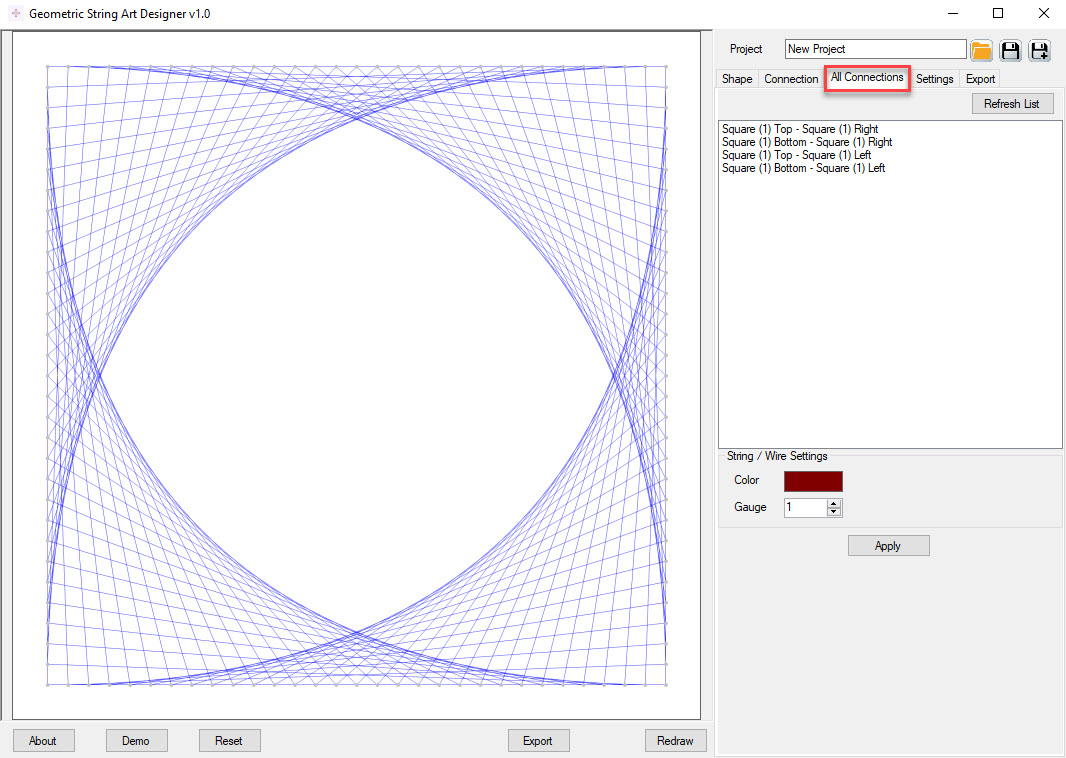 String Art Designer - Multiple Connections