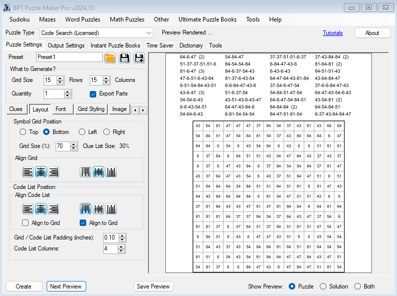 Code Search - Layout